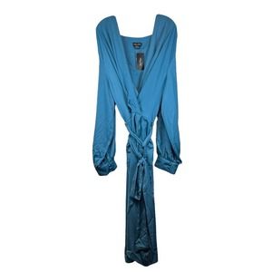 NWT City Chic Opulent Wrap Dress In Peacock Blue Plus Size Woman's XL/22
